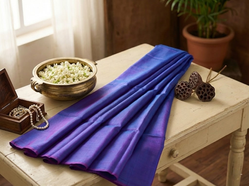 Blue Pure Silk Saree
