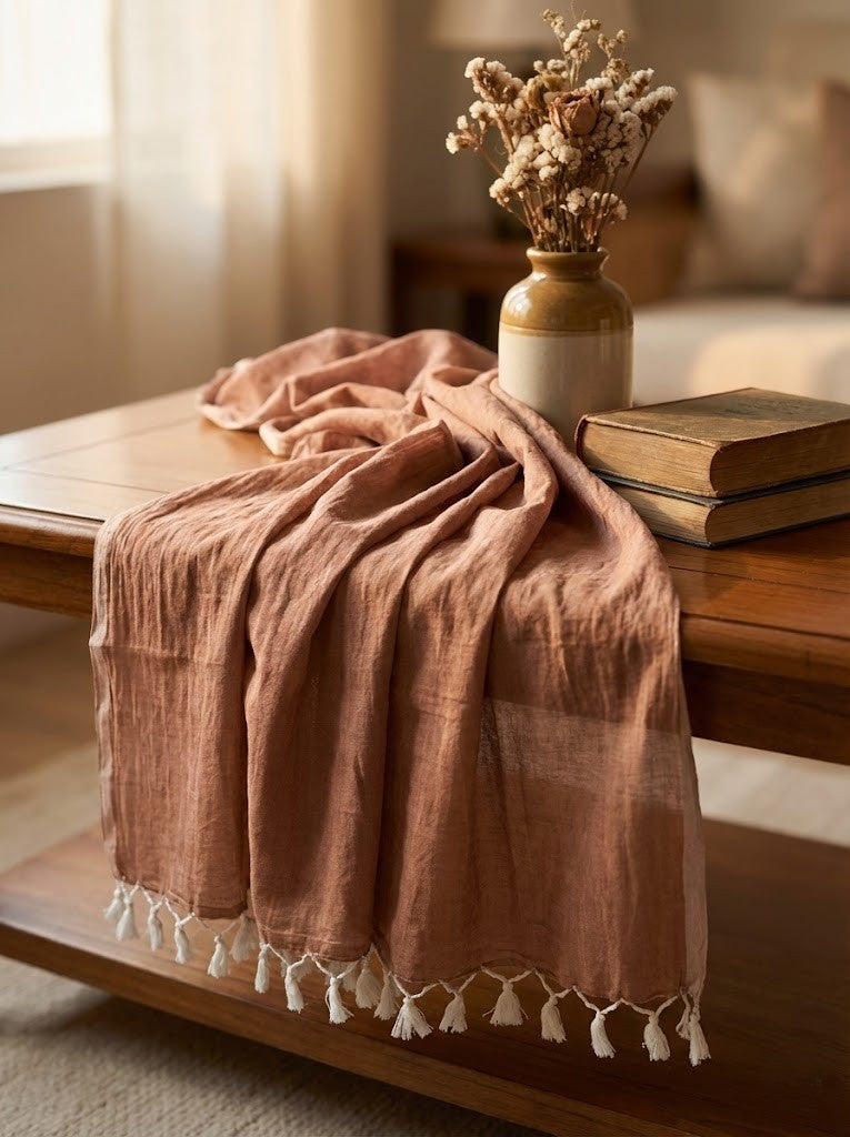 Beige Mul Cotton Saree