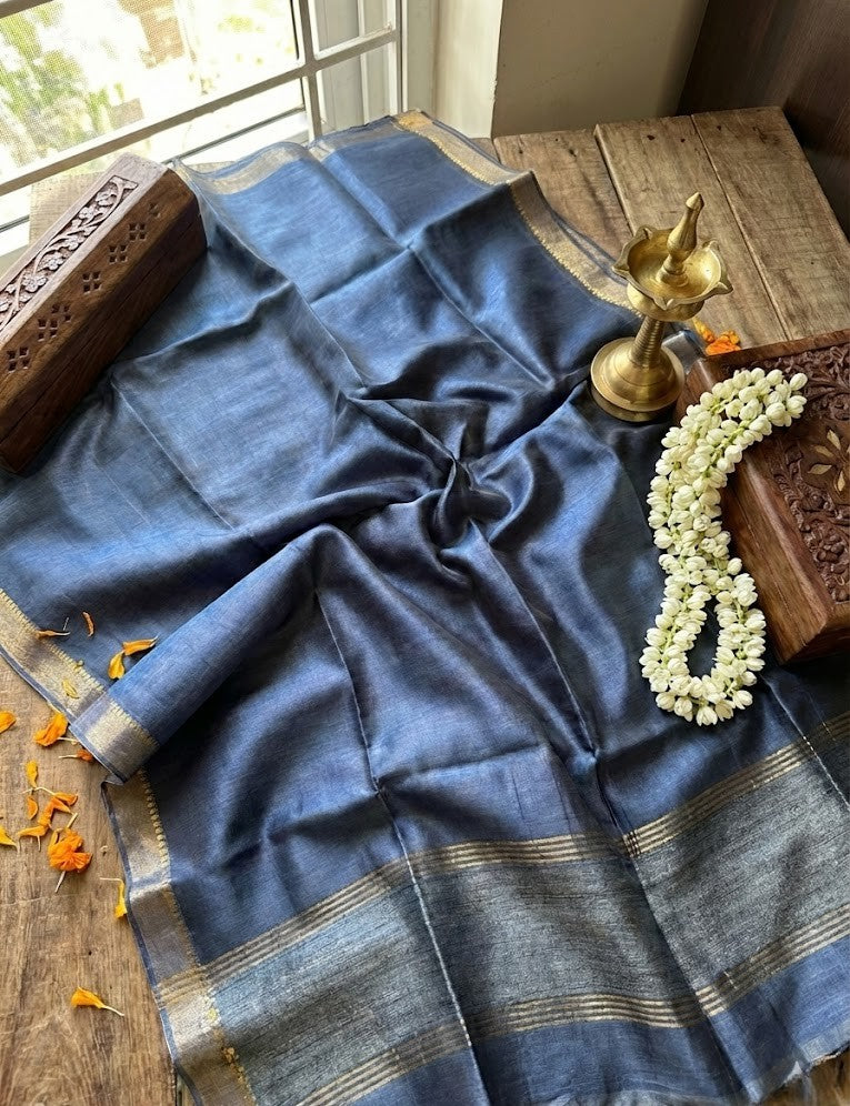 Charcoal Bhagalpuri Munga Silk