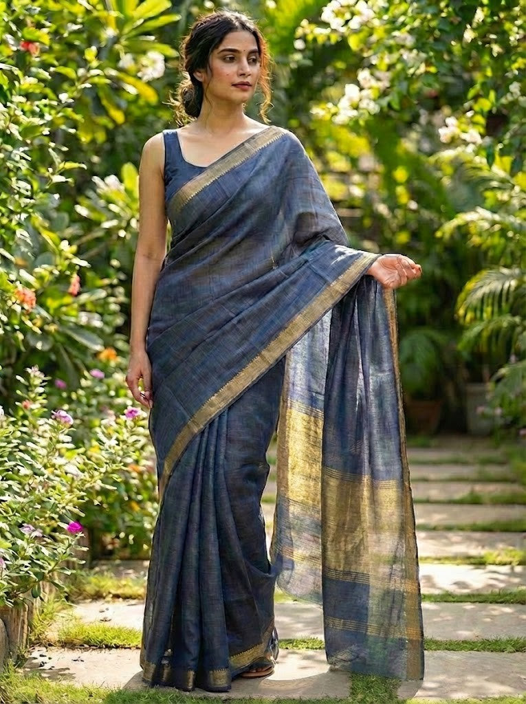 Charcoal Bhagalpuri Munga Silk