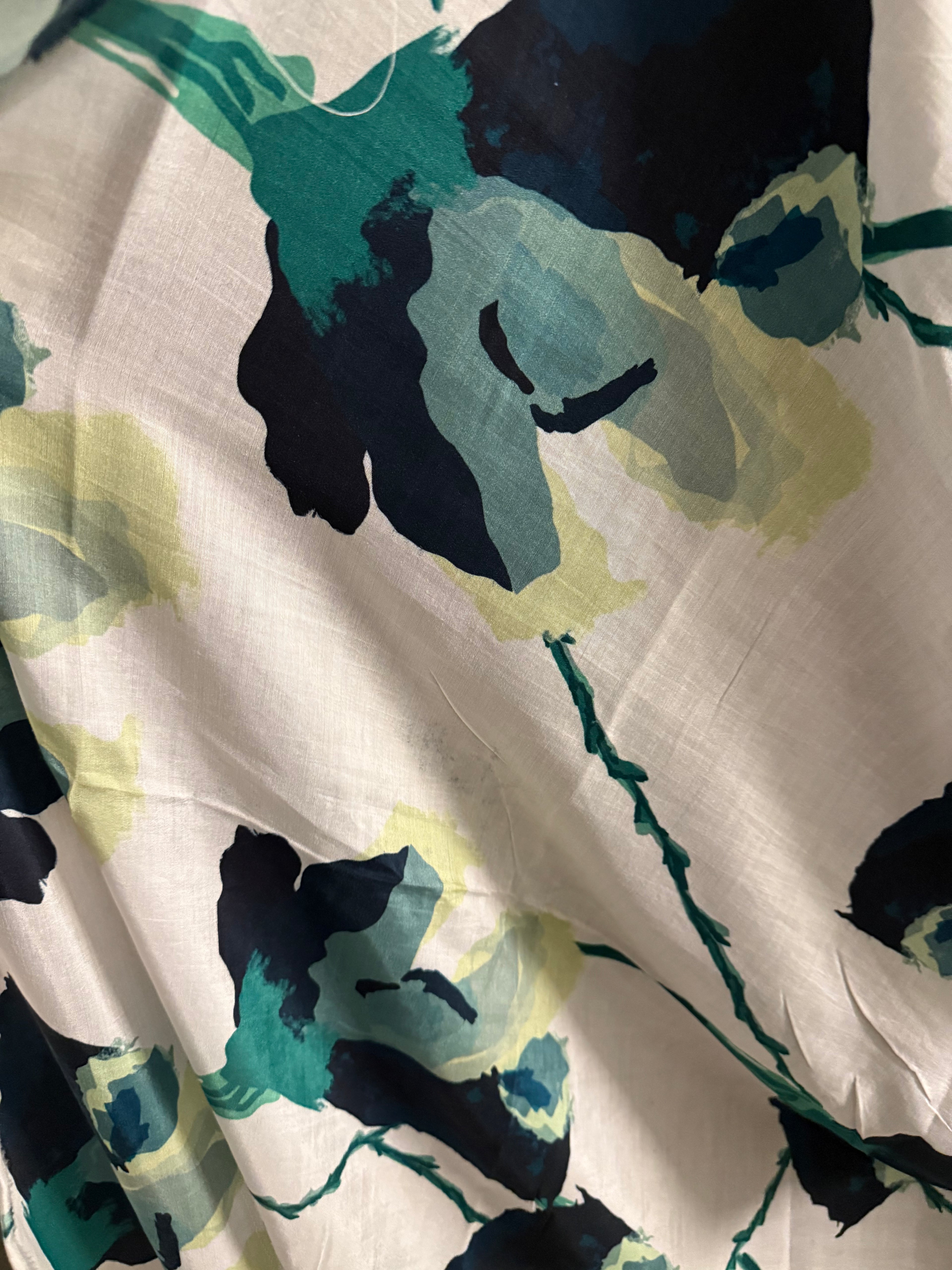 Ivory Verde Muslin Saree