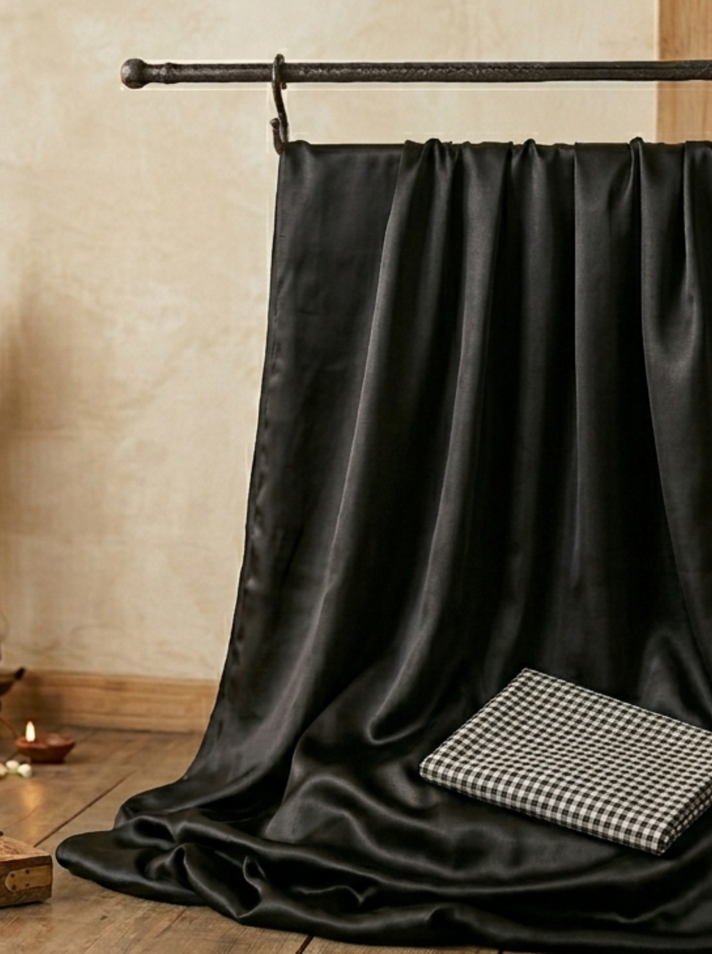 Black Semi Crushed Saree