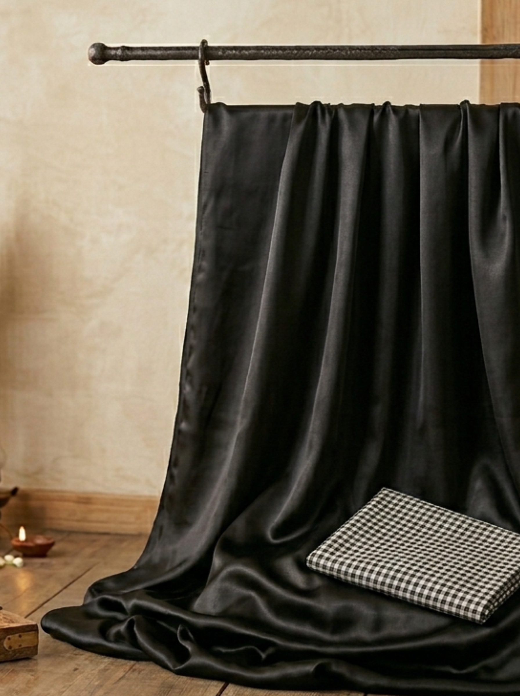 Black Semi Crushed Saree