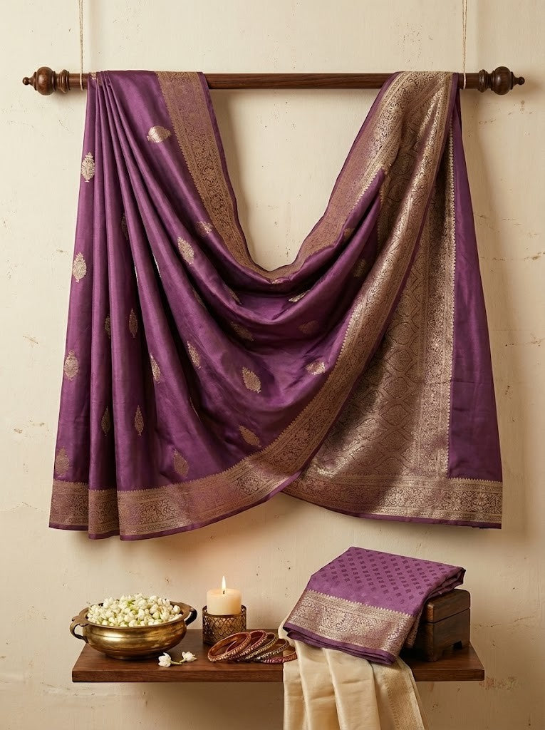 Mauve Mashru Silk Saree