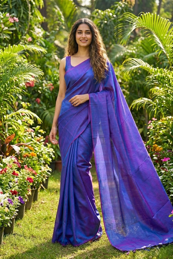 Blue Pure Silk Saree