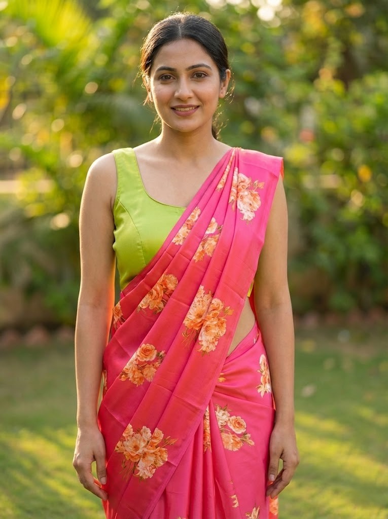 Pink Floral Modal Satin