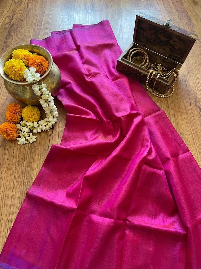 Magenta Pure Silk Saree