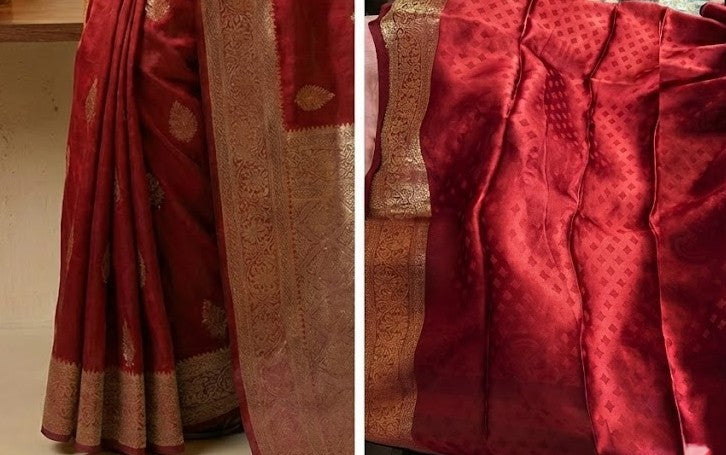 Red Mashru Silk Saree